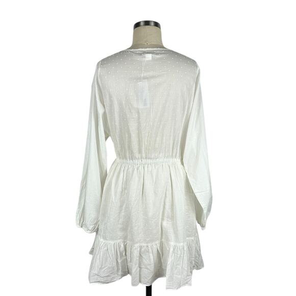 OUTERKNOWN White Lulu Ruffle Tiered Mini Dress Women's Size Medium NWT Boho - Picture 3 of 9
